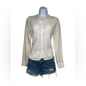 Vintage white 100% cotton button up top